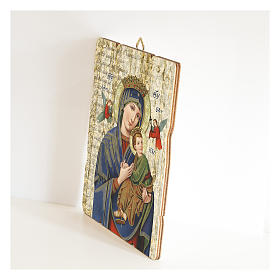 Obraz Matka Boża Nieustającej Pomocy retro drewno profilowany brzeg haczyk