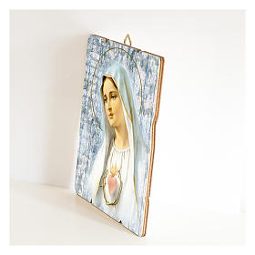 Obraz Matka Boża Fatimska retro drewno profilowany brzeg haczyk