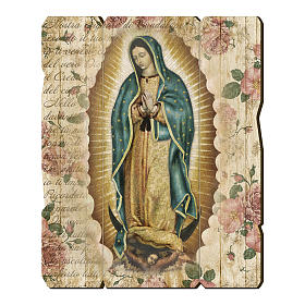 Our Lady of Guadalupe painting in moulded wood with hook on the back
