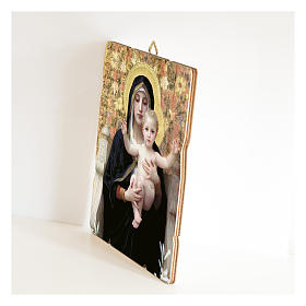 Tableau bois profilé crochet arrière Vierge du Lys