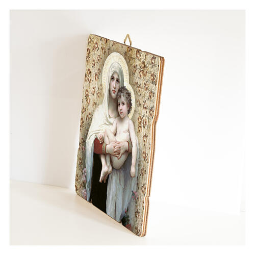 Bild aus Holz retro Madonna der Lilien von Bouguereau 2