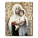 Quadro legno sagomato gancio retro Madonna Bambino di Bouguereau s1