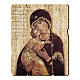 Quadro legno sagomato gancio retro Icona della Madonna di Vladimir s1