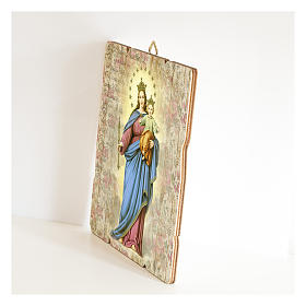 Mary Help of Christians painting in moulded wood with hook on the back