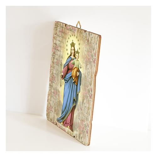 Mary Help of Christians painting in moulded wood with hook on the back 2