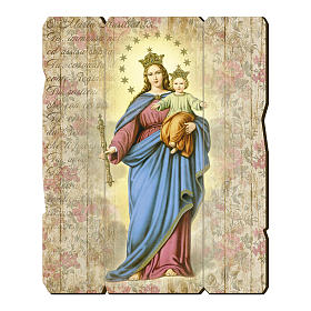 Mary Help of Christians painting in moulded wood with hook on the back
