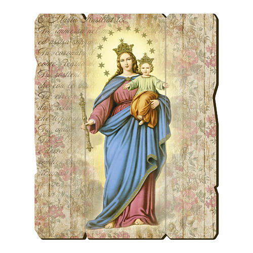 Mary Help of Christians painting in moulded wood with hook on the back 1
