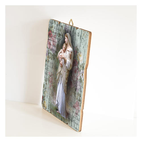 Our Lady of Divine innocence painting in moulded wood with hook on the back 2