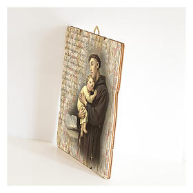 Bild aus Holz retro Antonius von Padua