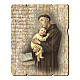 Saint Anthony of Padua painting in moulded wood with hook on the back s1