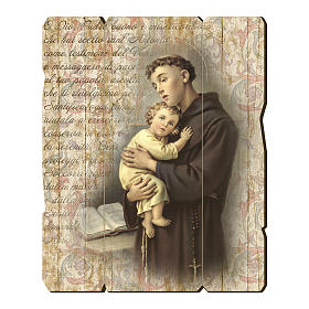 Obraz Święty Antoni z Padwy retro drewno profilowany brzeg haczyk