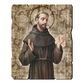 Bild aus Holz retro Franz von Assisi