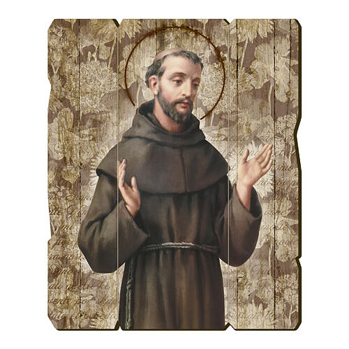Bild aus Holz retro Franz von Assisi 1