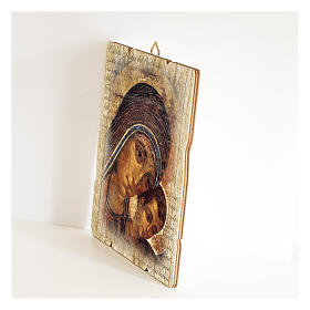 Tableau bois profilé avec crochet icône Vierge de Kiko