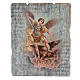 Saint Archangel Micheal painting in moulded wood with hook on the back s1