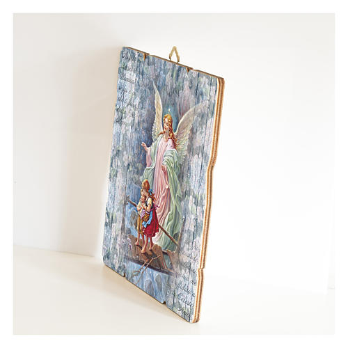 The Guardian Angel painting in moulded wood with hook on the back 2