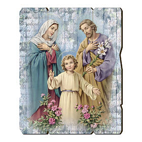 Bild aus Holz retro Heilige Familie