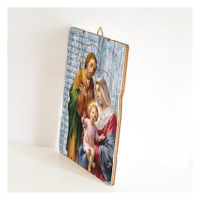 The Holy Family painting in moulded wood with hook on the back