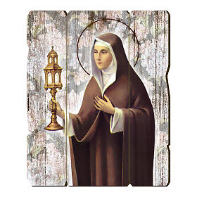 Bild aus Holz retro Klara von Assisi