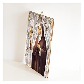 Bild aus Holz retro Klara von Assisi
