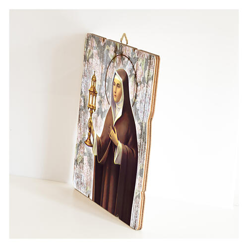 Bild aus Holz retro Klara von Assisi 2