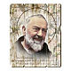 Quadro legno sagomato gancio retro Padre Pio s1