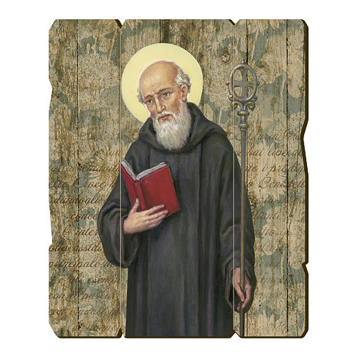 Saint Benedict moulded painting with hook on the back 1