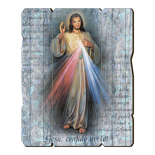 Bild aus Holz Gnadenbild vom Barmherzigen Jesu 35x30 cm 1