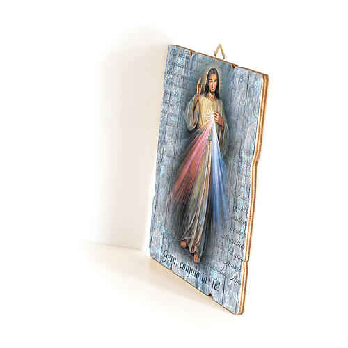Bild aus Holz Gnadenbild vom Barmherzigen Jesu 35x30 cm 2