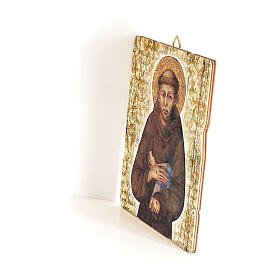 Bild aus Holz Franz von Assisi, 35x30 cm