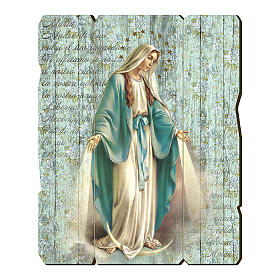 Our Lady of Miracles moulded wooden painting with hook on the back 35x30 cm