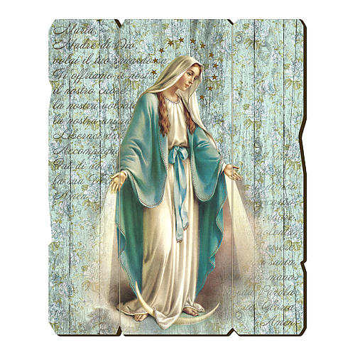 Our Lady of Miracles moulded wooden painting with hook on the back 35x30 cm 1