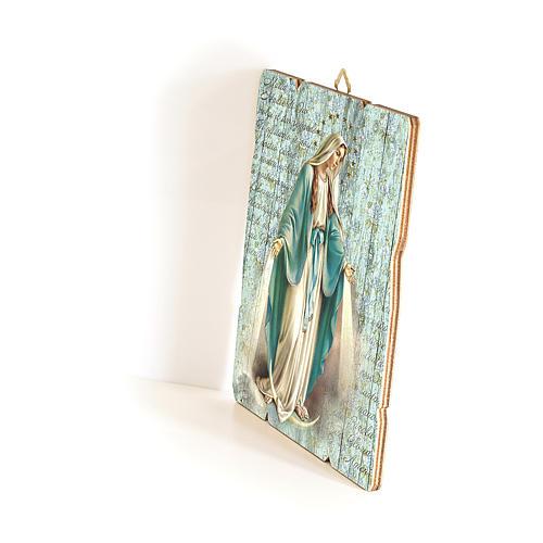 Our Lady of Miracles moulded wooden painting with hook on the back 35x30 cm 2