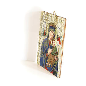 Obraz z drewna zawieszka z tyłu Madonna Nieustającej Pomocy 35x30