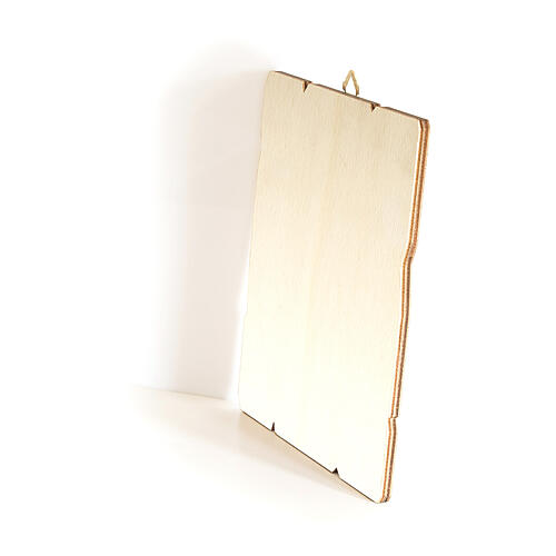 Quadro em madeira moldada gancho no verso Ícone Perpétuo Socorro 35x30 cm 3
