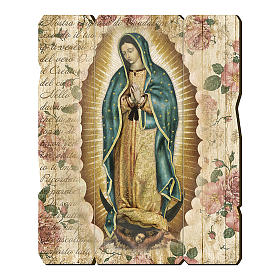 Our Lady of Guadalupe painting in moulded wood with hook on the back 35x30 cm