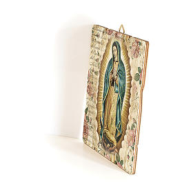 Our Lady of Guadalupe painting in moulded wood with hook on the back 35x30 cm