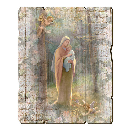Bild aus Holz retro Madonna del Bosco, 35x30 cm 1