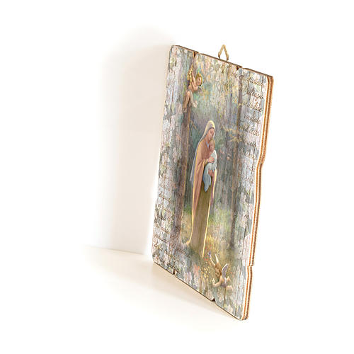 Madonna del Bosco painting in moulded wood with hook on the back 35x30 cm 2