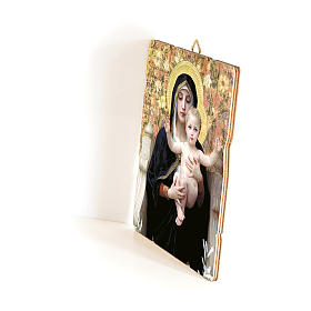 Cuadro de Madera Perfilada gancho parte posterior Virgen del Lirio 35x30