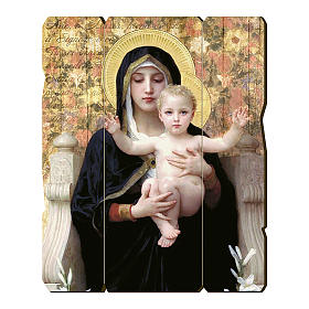 Quadro in Legno Sagomato gancio retro Vergine del Giglio  35x30