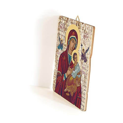 Our Lady of Perpetual Help painting in moulded wood with hook on the back 35x30 cm 2