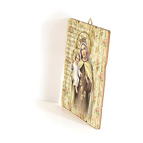 Our Lady of Mount Carmel painting on wood with hook