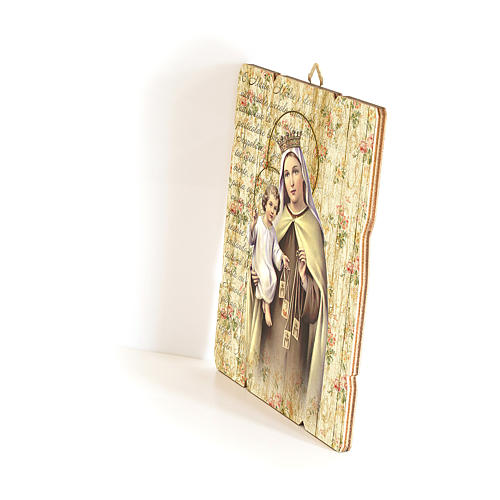 Our Lady of Mount Carmel painting on wood with hook 2