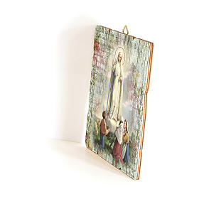 Cadre en bois profilé crochet arrière Notre-Dame de Fatima 35x30 cm