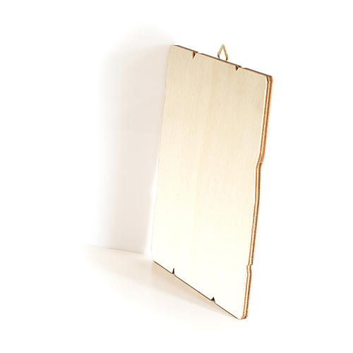 Quadro em madeira borda irregular gancho Aparição Fátima 35x30 cm 3