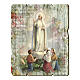 Our Lady of Fatima and shepherds painting on wood with hook 35x30 cm s1