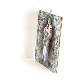 Our Lady of Divine Innocence painting in moulded wood with hook on the back 35x30 cm