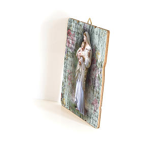 Quadro in Legno Sagomato gancio retro Madonna Divina Innocenza 35x30