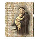 Saint Anthony of Padua painting in moulded wood with hook on the back 35x30 cm s1